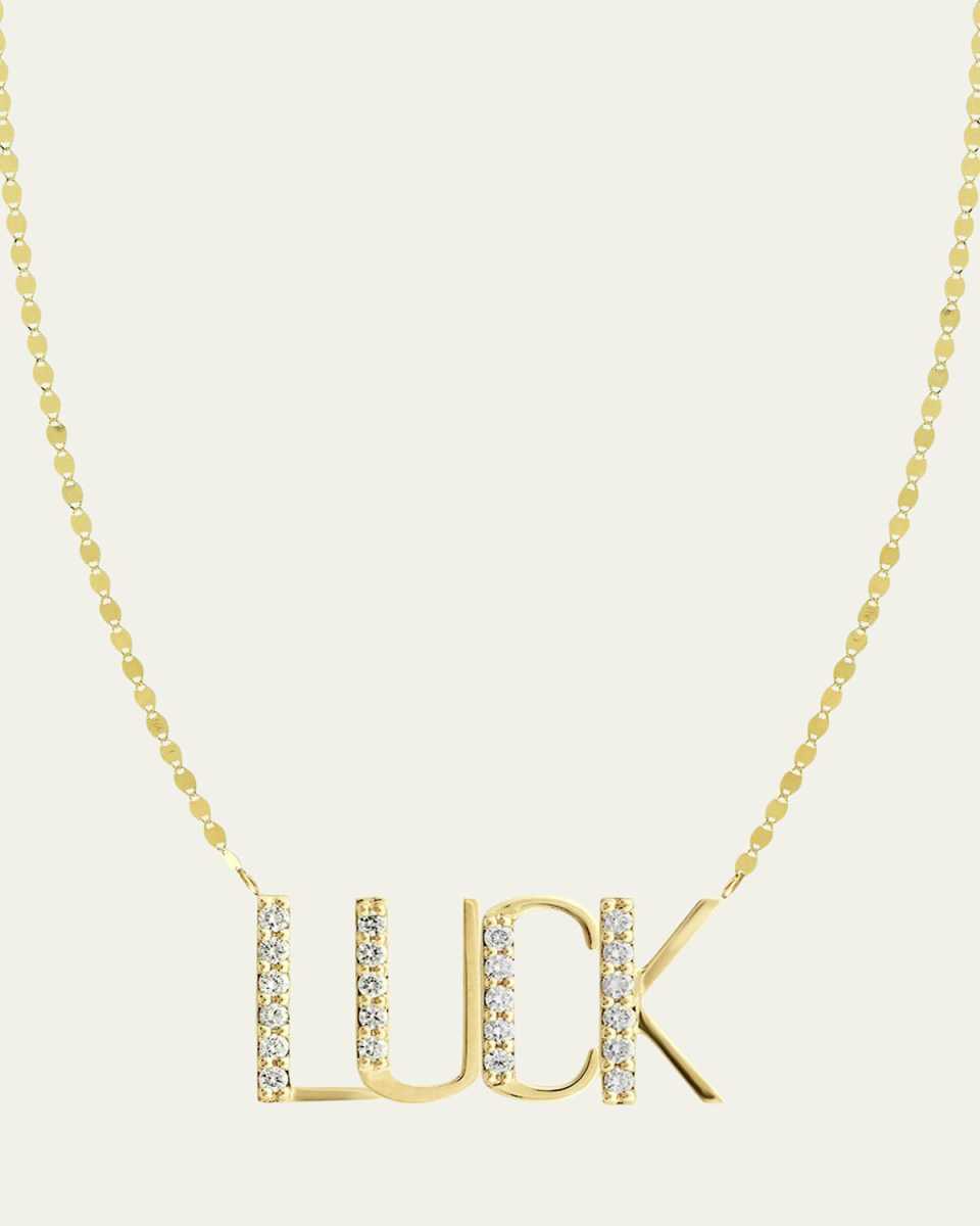 Gold Personalized Four-Letter Pendant Necklace w/ Diamonds